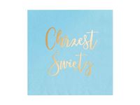 Serwetki, Chrzest Święty, niebieskie z złotym napisem, 33 cm x 33 cm 10 szt