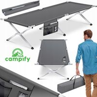 Łóżko Polowe Składane Premium Kanadyjka Duże Mocne 200 KG XXL Campify 210CM