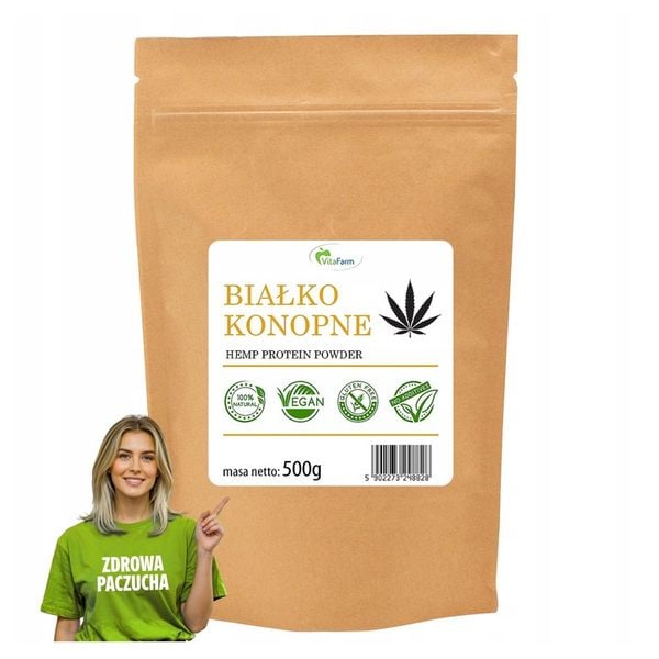 BIAŁKO KONOPNE 500 G HEMP PROTEIN zdjęcie 1
