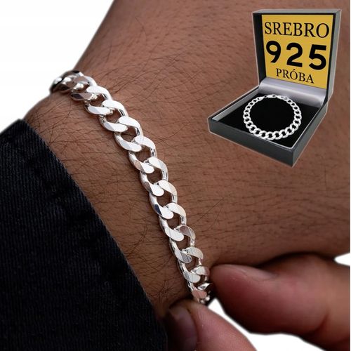 Bransoletka Srebrna Męska Pancerka SREBRO 925 Diamentowana 6mm Prezent na Arena.pl