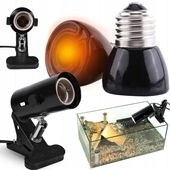 LAMPA UCHWYT NA ŻARÓWKĘ DO TERRARIUM + ŻARÓWKA LAMPA GRZEWCZA 50W E27