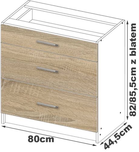 SZAFKA KUCHENNA S80 SZ3 Z BLATEM LIMA na Arena.pl