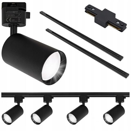 Oświetlenie szynowe Zestaw listwa 2m + 4x lampa GU10 CZARNY na Arena.pl