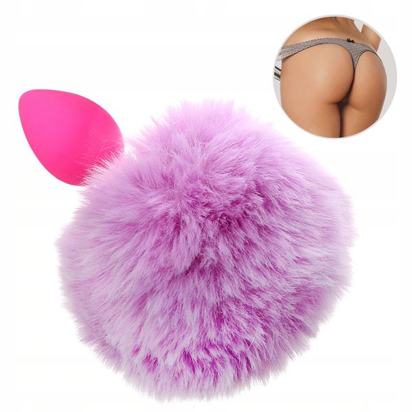 Korek analny silikonowy z kitką. zdjęcie 6