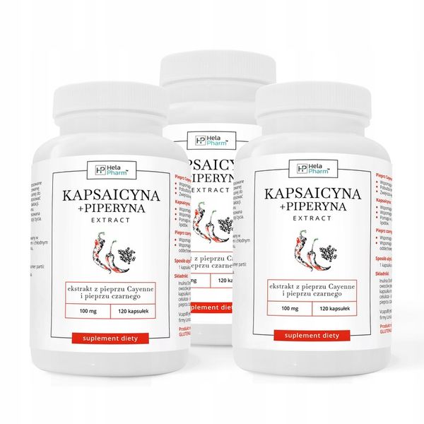 Kapsaicyna+Piperyna EXTRACT ODCHUDZANIE 120 kaps zdjęcie 11