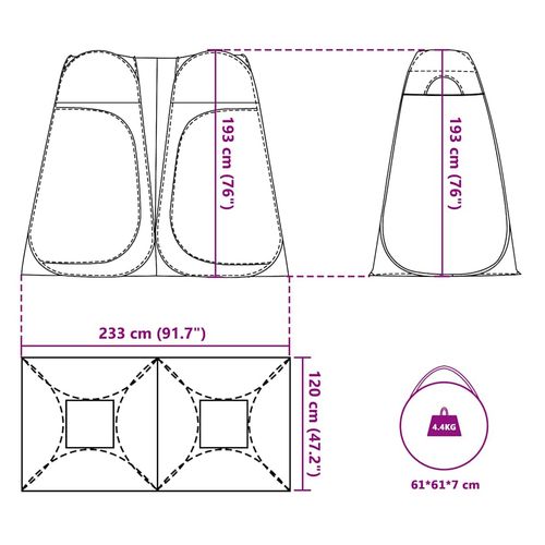 Namiot przebieralnia typu pop-up, niebieski, wodoszczelny na Arena.pl
