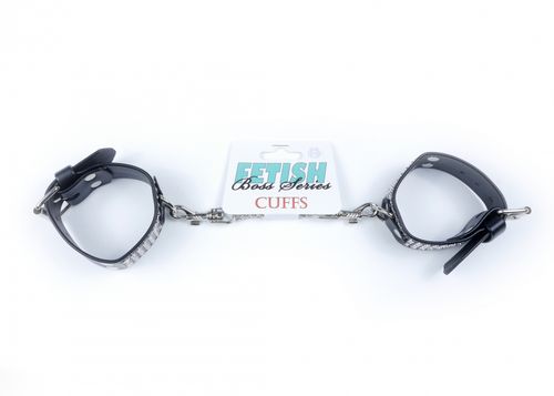 fetish b   series handcuffs with cristals 3 cm silver na Arena.pl