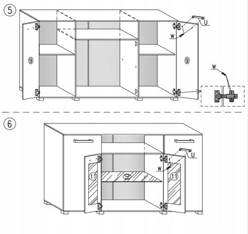 Komoda K3 witryna 160cm dużo kolorów na Arena.pl