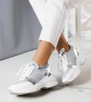 Szare sneakersy na koturnie Ann 39