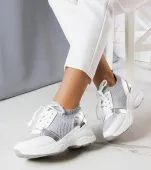 Szare sneakersy na koturnie Ann 40