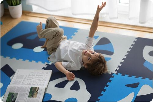 MATA PIANKOWA EVA PUZZLE MIĘKKA DLA DZIECI POJAZDY 180x180cm RICOKIDS na Arena.pl