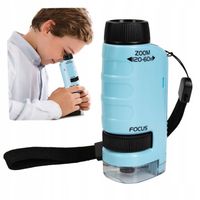 MIKROSKOP EDUKACYJNY KIESZONKOWY DLA DZIECI LABORATORIUM 120x 60x PRZENOŚNY