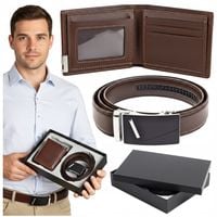 ZESTAW PREZENTOWY ŚWIĄTECZNY DLA MĘŻCZYZN PASEK PORTFEL NA ŚWIĘTA