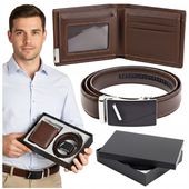 ZESTAW PREZENTOWY ŚWIĄTECZNY DLA MĘŻCZYZN PASEK PORTFEL NA ŚWIĘTA