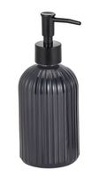 Dozownik do mydła w płynie TOKIO szklany malowany czarny mat ryflowany wzór