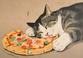 Plakat 100x70cm Pizza Dla Kota