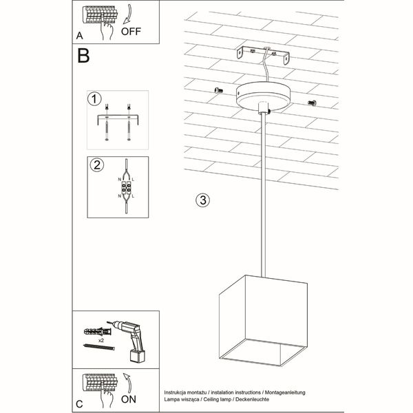 Lampa wisząca QUAD 1 czarny zdjęcie 6