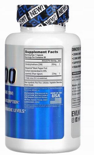 DIM 200mg z Bioperine 60k vege Evlution Nut USA na Arena.pl