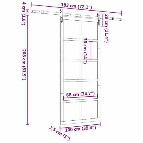 Drzwi przesuwne Brązowy 100 x 208 cm Lite drewno sosnowe na Arena.pl
