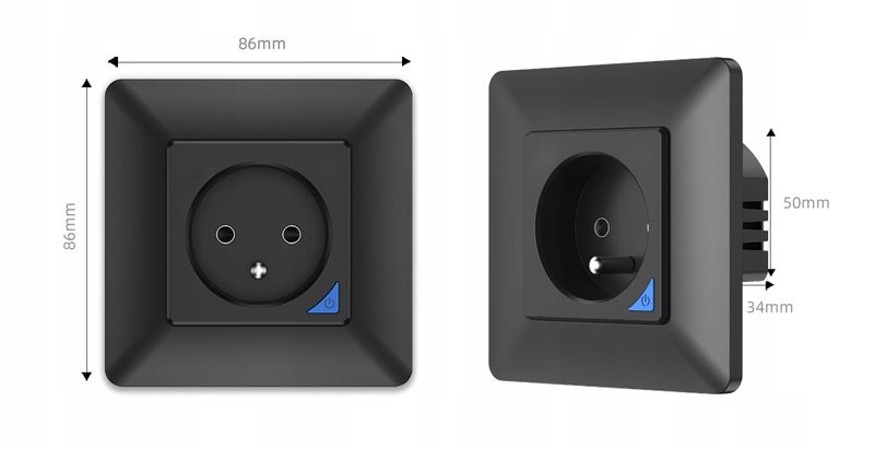 Inteligentne gniazdo z pomiarem prądu ZigBee TUYA PSMART czarne zdjęcie 4