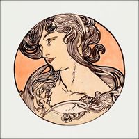 Stained glass window for the facade of the Fouquet boutique, Alphonse Maria Mucha - plakat 30x30 cm