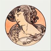 Stained glass window for the facade of the Fouquet boutique, Alphonse Maria Mucha - plakat 30x30 cm