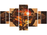 75CM 120 OBRAZ 5 ELEM SFERYCZNE DRZEWO ŚCIENNY DRUK