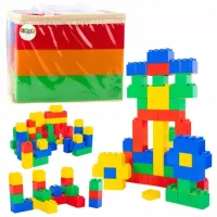 Zestaw Duże Klocki Konstrukcyjne Podłużne Kolorowe W Torbie 6el