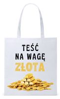 Dla Teścia Taty Prezent Torba Eco Biała Shopper Z Nadrukiem Ze Zdjęciem