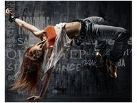 40X50CM OBRAZ DZIEWCZYNA TAŃCZĄCA BREAKDANCE OBRAZ