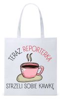 Dla Dziennikarza Prezent Torba Eco Biała Shopper Z Nadrukiem Ze Zdjęciem