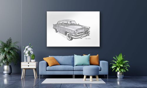 OBRAZ NA PŁÓTNIE PROSTOKĄTNY - USA - Dodge Coronet - 1956 na Arena.pl