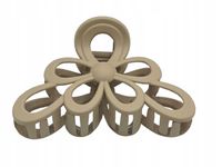 Duża spinka klamra plastikowa kwiatek matowa beżowy 11cm