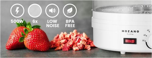 DUŻA SUSZARKA SPOŻYWCZA DO OWOCÓW WARZYW GRZYBÓW ZIÓŁ MOCNA 500W 6 SIT na Arena.pl