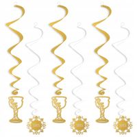 ŚWIDERKI wiszące złoto białe dekoracje KOMUNIA Święta kielich hostia 6