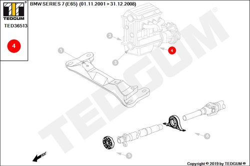 BMW 7 E65 PODUSZKA SILNIKA LEWA E65 01-09 na Arena.pl