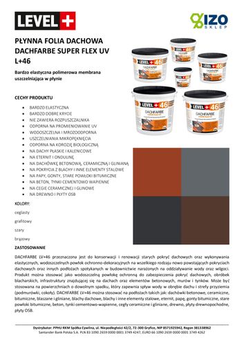 Farba dachowa płynna folia ceglasty 20kg Level+46 na Arena.pl