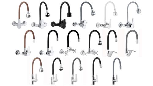 Bateria kuchenna ścienna elastyczna wylewka kran na Arena.pl