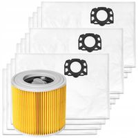 12x WORKI DO ODKURZACZA KARCHER WD3 KFI 357 V17 V15 V19 SE WD2 V12 + FILTR