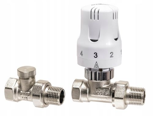 ZESTAW TERMOSTATYCZNY PROSTY ZAWÓR ZASILAJĄCY POWROTNY GŁOWICA DO na Arena.pl