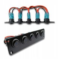 PANEL STEROWANIA Z PRZEŁĄCZNIKAMI LED 5-K 12V 24V JACHT PRZYCZEPA KAMPER