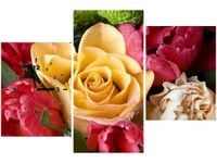 60CM 90 ZEGAR 3 ELEM ZROSZONA RÓŻA ŚCIENNY