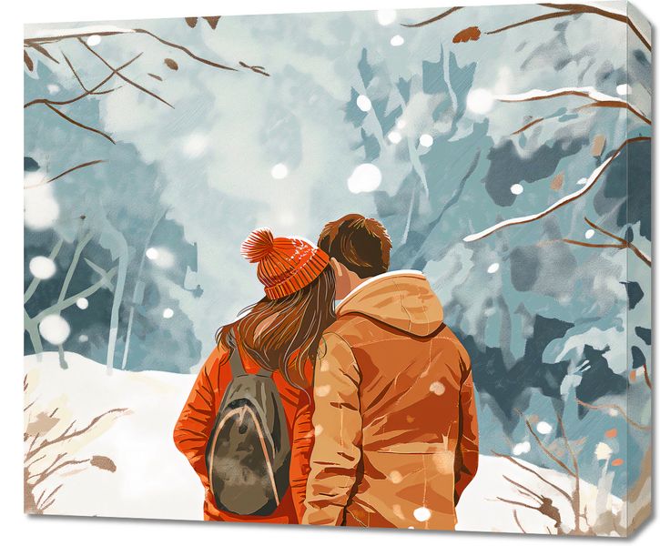 Obraz 70x60cm Razem w Śniegu zdjęcie 1