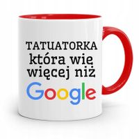 Dla Tatuażystki Tatuażysty Kubek Czerwony Prezent Z Nadrukiem Ze Zdjęciem
