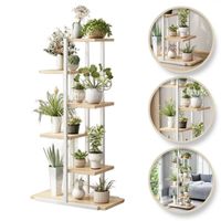 kwietnik, regał, stojak na kwiaty 113x60x20cm biało- brązowy sz16b