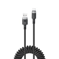 Kabel przewód spiralny USB-A - USB-C 480Mb/s 3A 1.2m - czarny