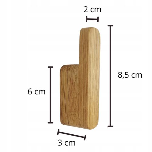 Drewniany Wieszak na Ubrania Ścienny Dębowy Haczyk Łazienkowy Przedpokoju na Arena.pl