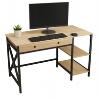 Biurko komputerowe klasyczne jasne z szufladami styl skandynawski 120cm