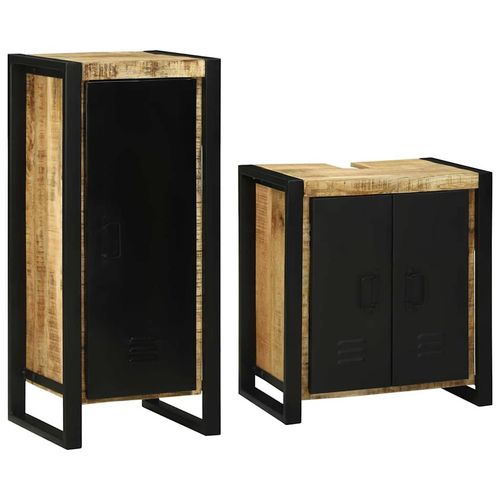 Zestaw mebli łazienkowych 2 pcs Brązowy Drewno z mango na Arena.pl