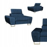 Fotel wypoczynkowy Bosso salon Family meble granat welur reg zagłówek